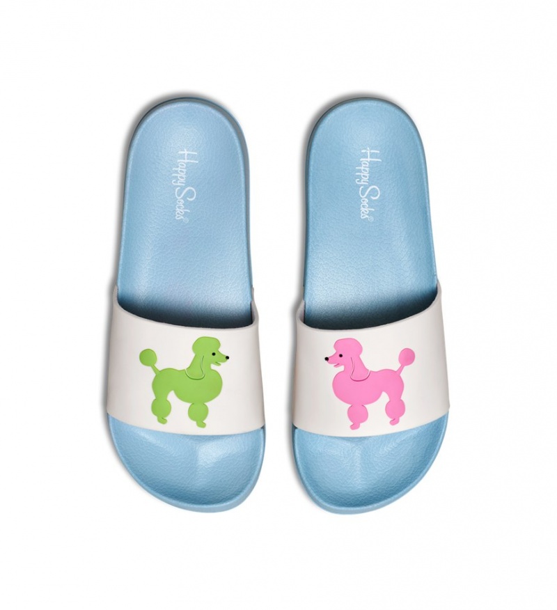 Happy Socks Slider Poodle Pantoletten Damen Blau | Schweiz 57694BDCJ