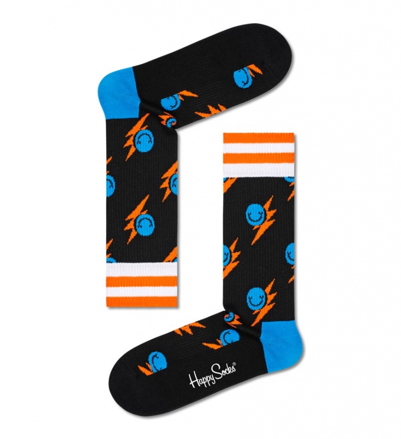 Happy Socks Smile Flash Crew Socken Unisex Schwarz | Schweiz 06473KOCF