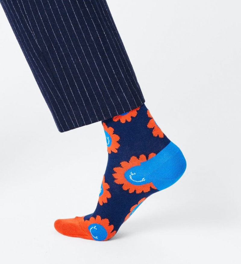 Happy Socks Smiling Flower Socken Unisex Navy | Schweiz 54791PCIT