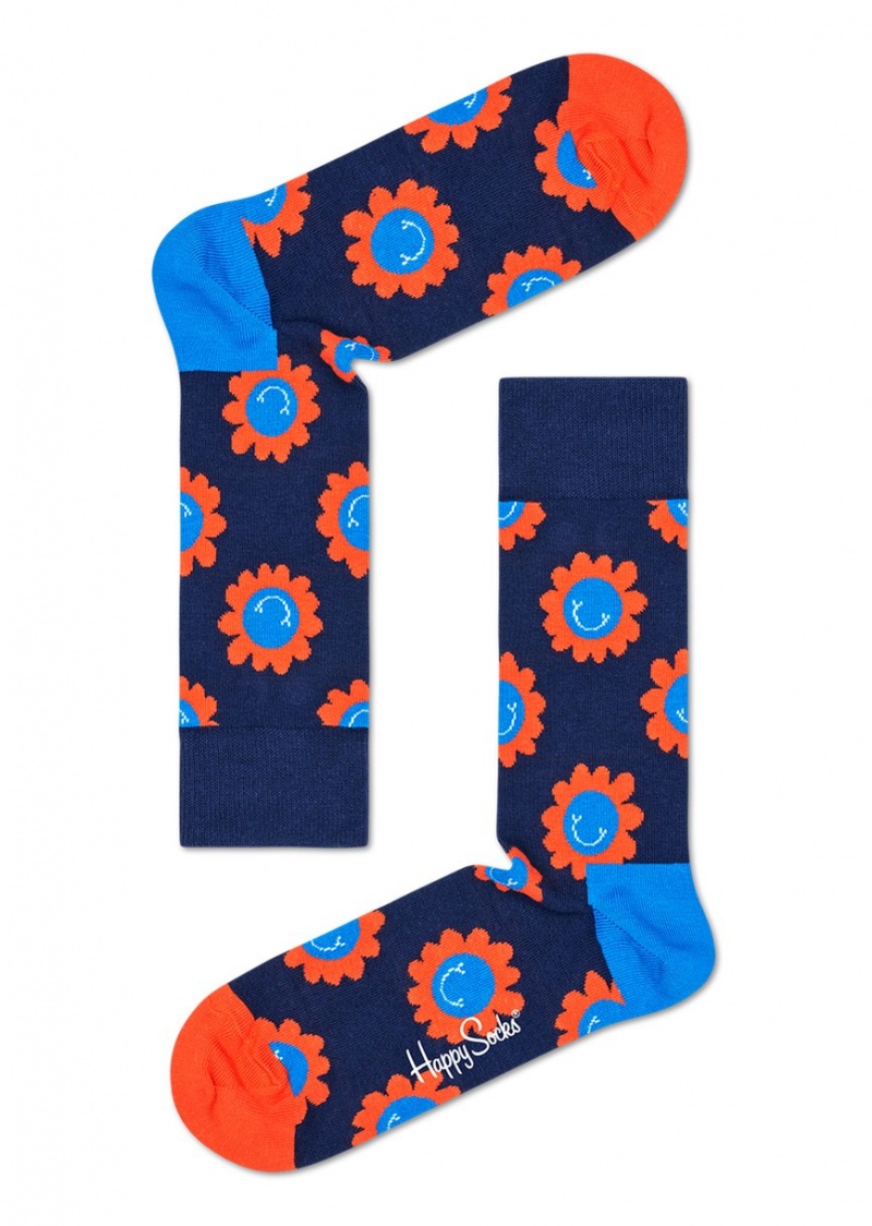 Happy Socks Smiling Flower Socken Unisex Navy | Schweiz 54791PCIT