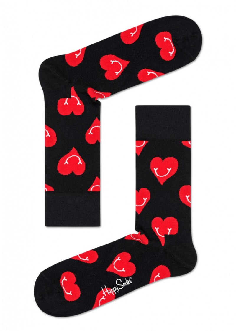 Happy Socks Smiling Heart Socken Unisex Schwarz | Schweiz 15694KCXF