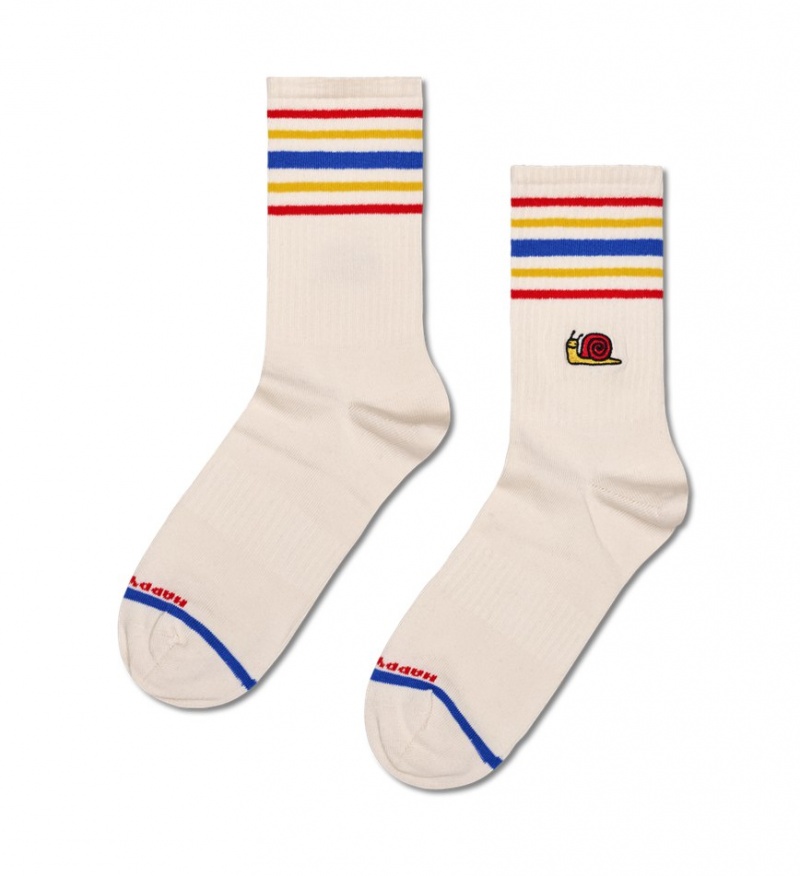 Happy Socks Snail 3/4 Crew Socken Unisex Beige | Schweiz 41392PBIH