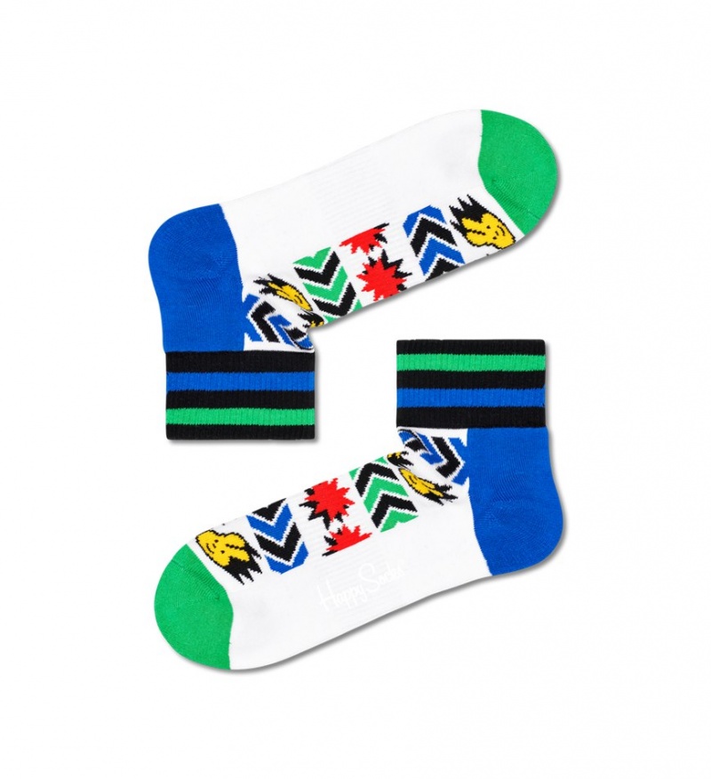 Happy Socks Speed 1/4 Crew Socken Unisex Weiß | Schweiz 94857TNHW