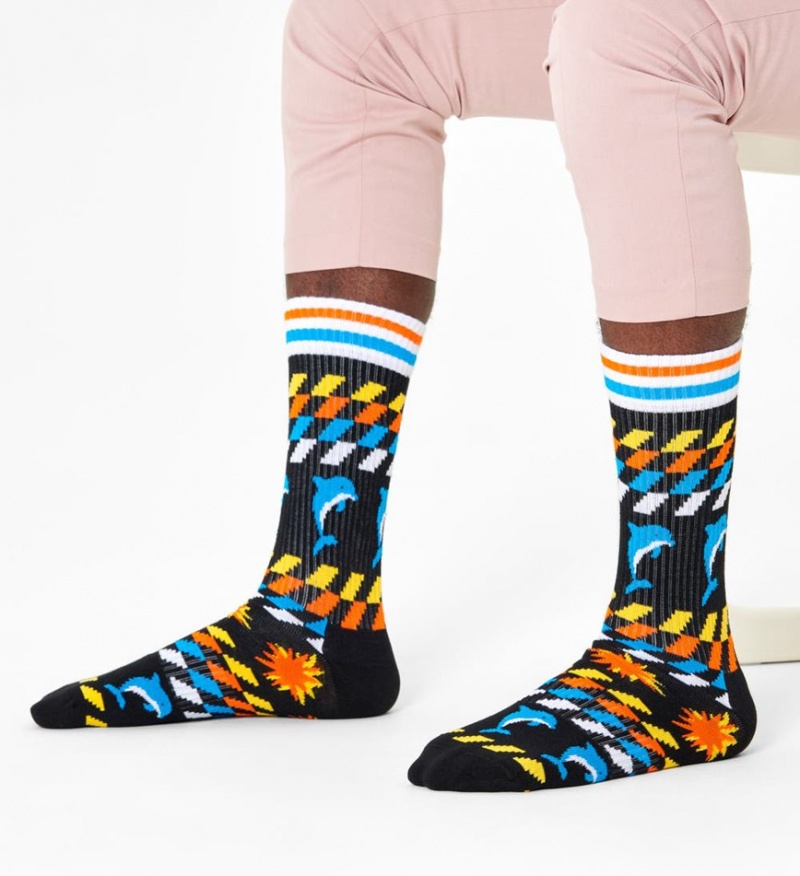 Happy Socks Speed Thin Crew Socken Unisex Schwarz | Schweiz 37916RYFM