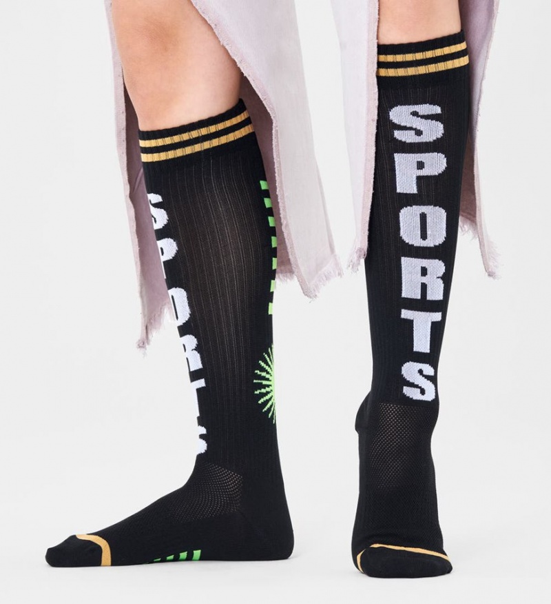 Happy Socks Sports Knee High Socken Unisex Schwarz | Schweiz 67529GXNC