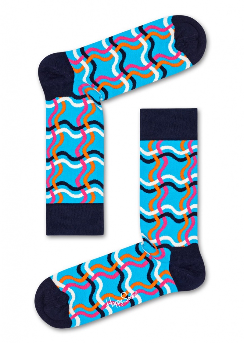 Happy Socks Squiggly Socken Unisex Türkis | Schweiz 95784QMAE