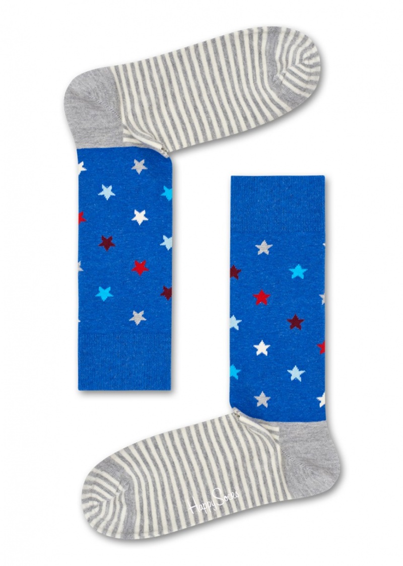 Happy Socks Star Stripe Socken Unisex Blau | Schweiz 92076YHJX