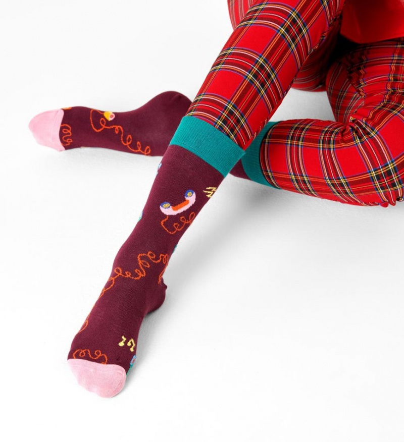 Happy Socks Stay In Touch Socken Unisex Dunkelrot | Schweiz 45916YVKH