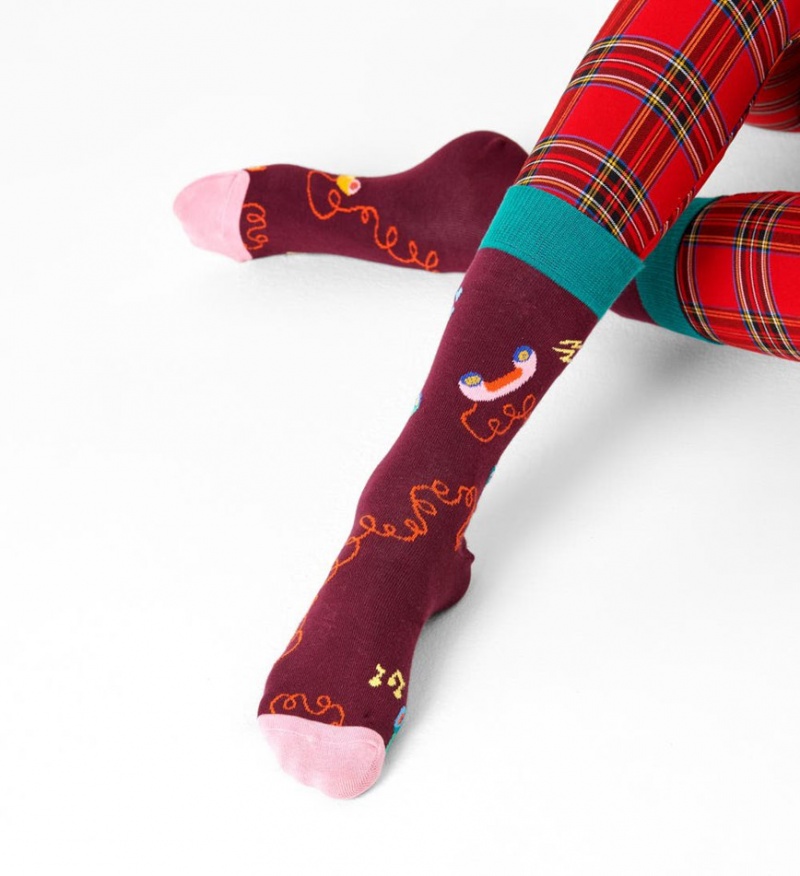 Happy Socks Stay In Touch Socken Unisex Dunkelrot | Schweiz 45916YVKH