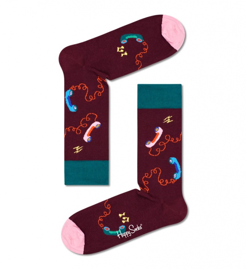 Happy Socks Stay In Touch Socken Unisex Dunkelrot | Schweiz 45916YVKH