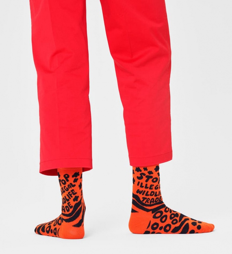 Happy Socks Stop Illegal Online Wildlife Trade Socken Unisex Orange | Schweiz 19402KIMU