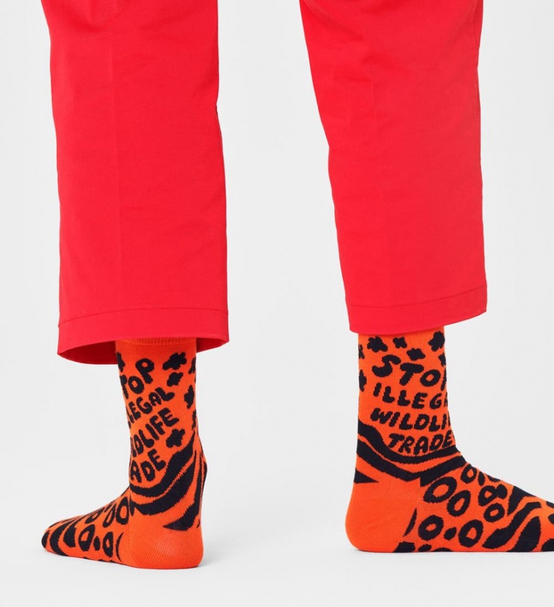 Happy Socks Stop Illegal Online Wildlife Trade Socken Unisex Orange | Schweiz 19402KIMU