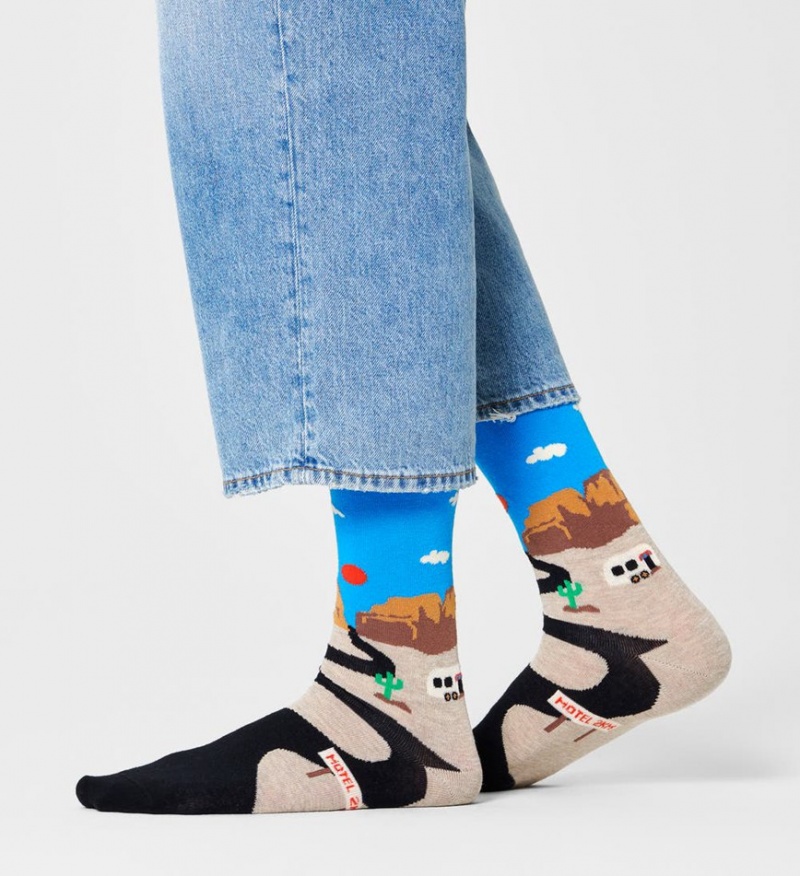 Happy Socks Straßen Trip Socken Unisex Blau | Schweiz 84570YTSW