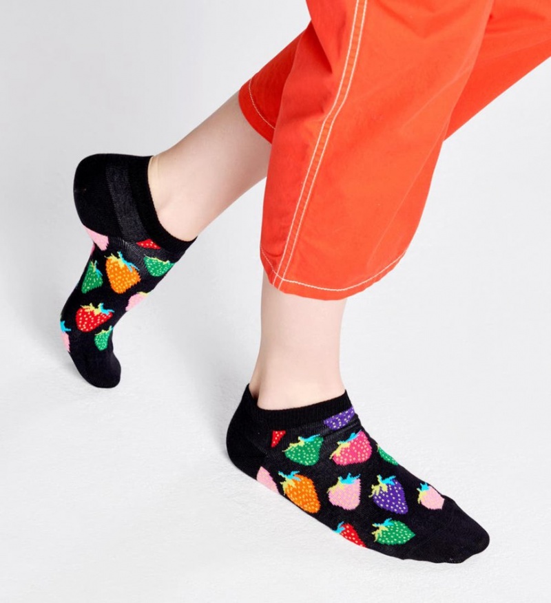 Happy Socks Strawberry Low Socken Unisex Schwarz | Schweiz 94051MOSX