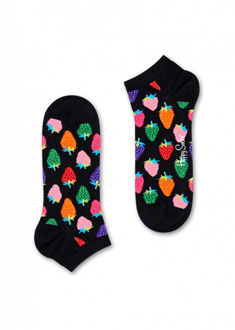 Happy Socks Strawberry Low Socken Unisex Schwarz | Schweiz 94051MOSX