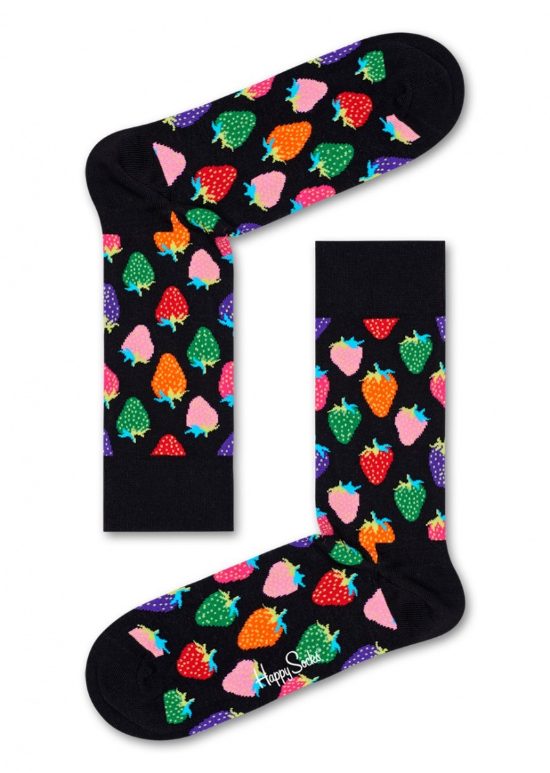 Happy Socks Strawberry Socken Unisex Schwarz | Schweiz 30267KGAJ