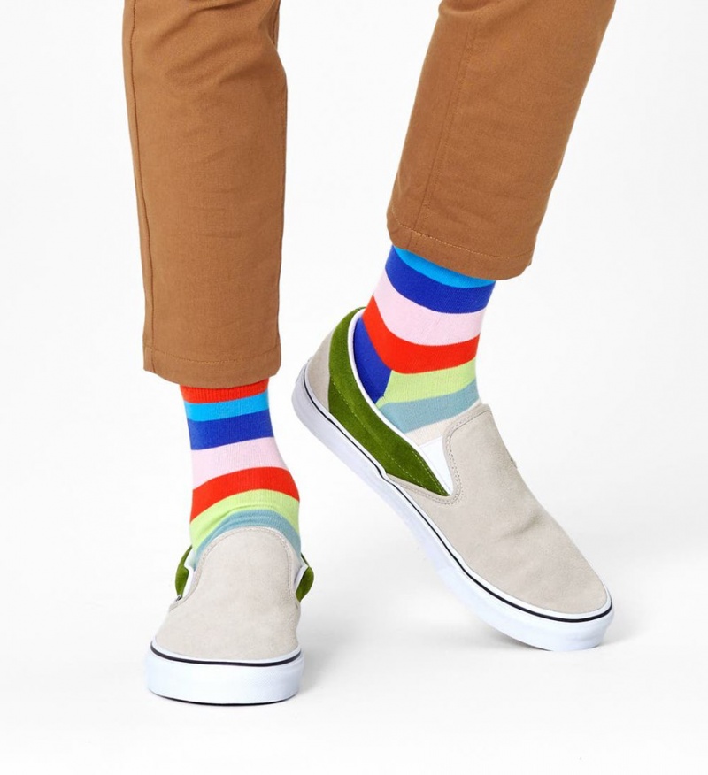 Happy Socks Stripe 1/2 Crew Socken Unisex Mehrfarbig | Schweiz 50467WIEQ