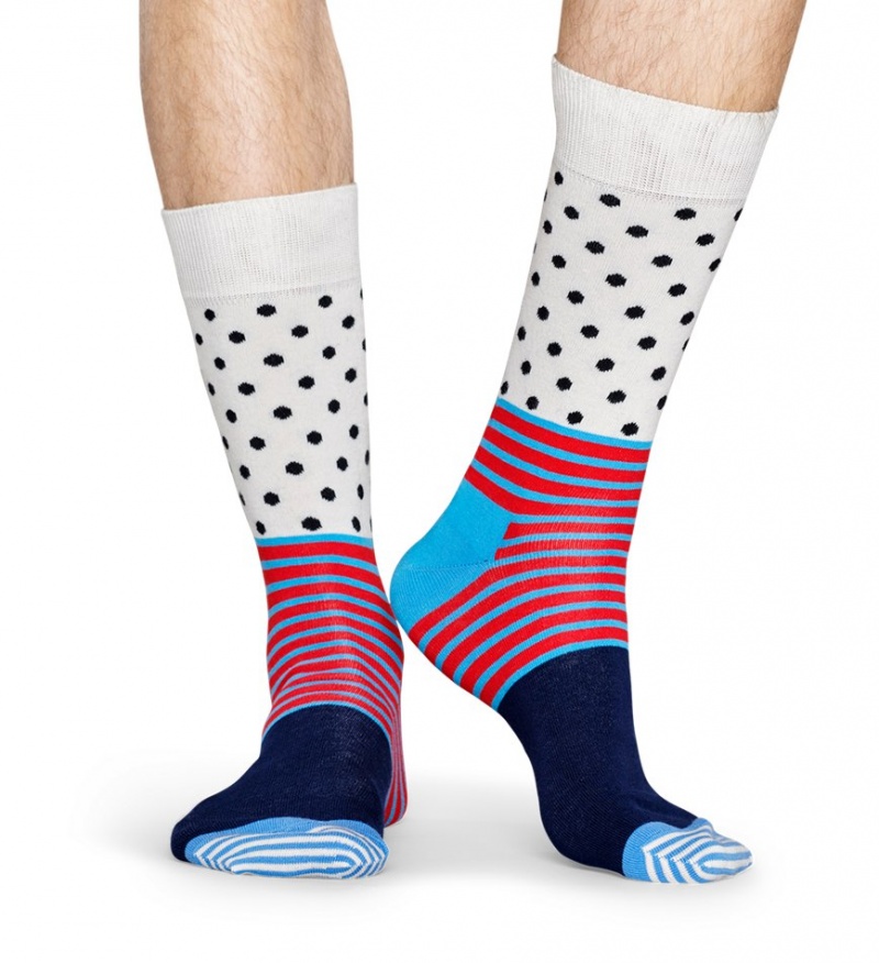 Happy Socks Stripe And Dot Socken Unisex Grau | Schweiz 42813AWTS