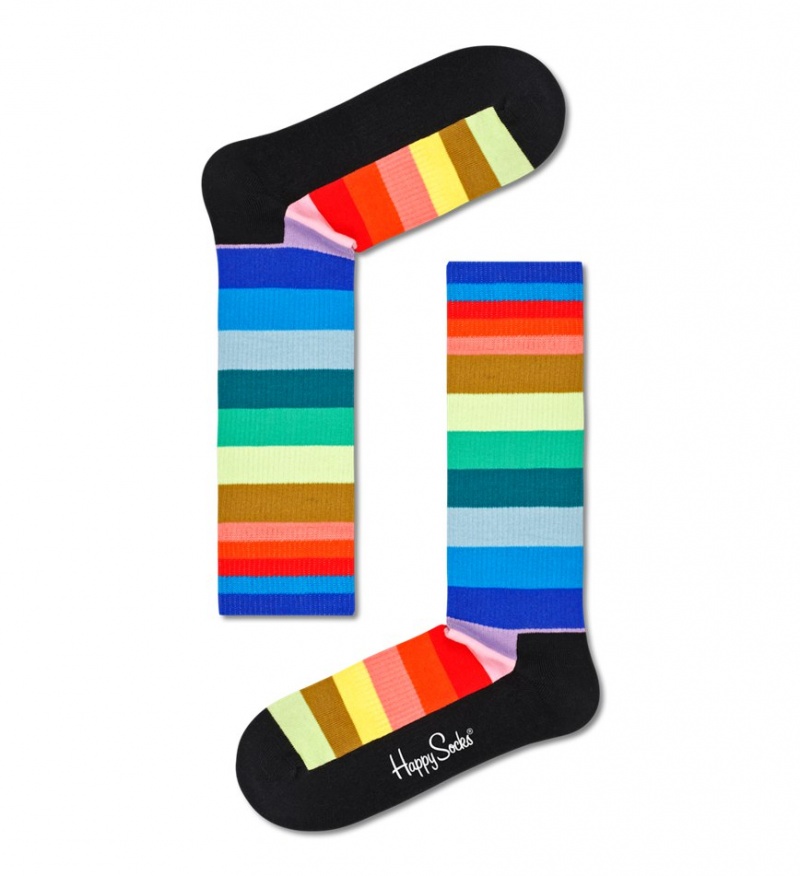 Happy Socks Stripe Crew Socken Unisex Schwarz | Schweiz 25680QSNL