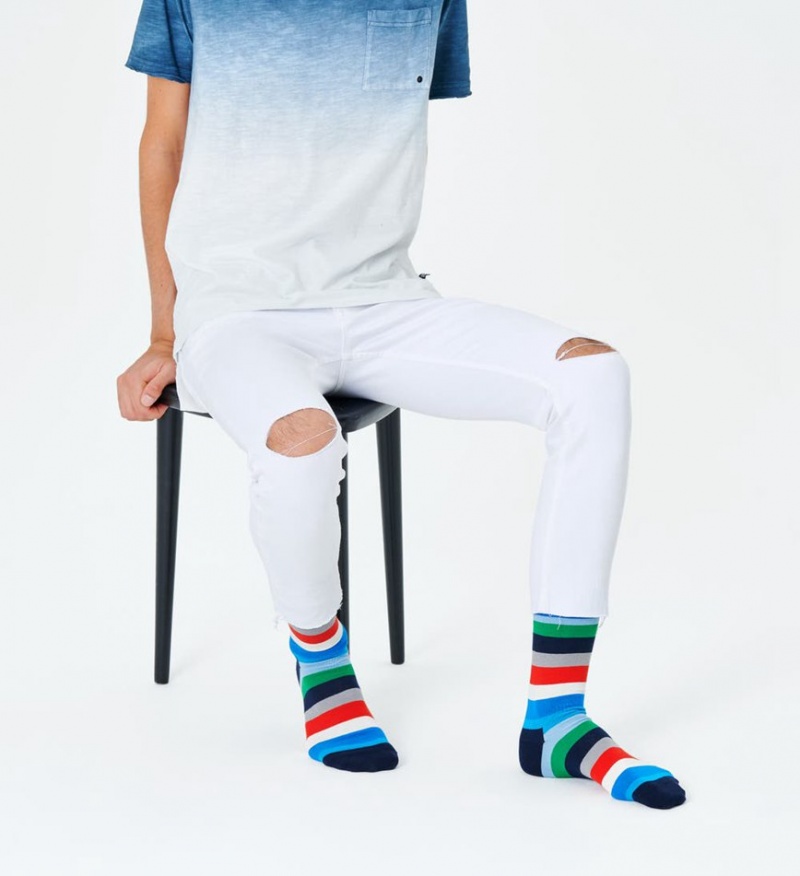 Happy Socks Stripe Socken Unisex Blau | Schweiz 54190BOZJ