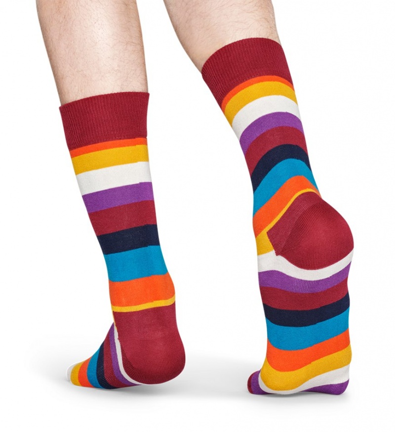 Happy Socks Stripe Socken Unisex Dunkelrot | Schweiz 64538EUJM