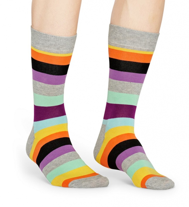 Happy Socks Stripe Socken Unisex Hellgrau | Schweiz 70524EFRQ