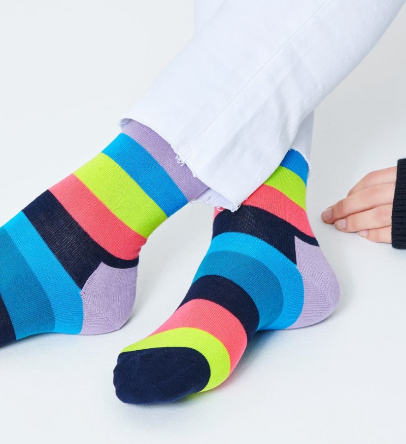 Happy Socks Stripe Socken Unisex Navy | Schweiz 68109YZVG