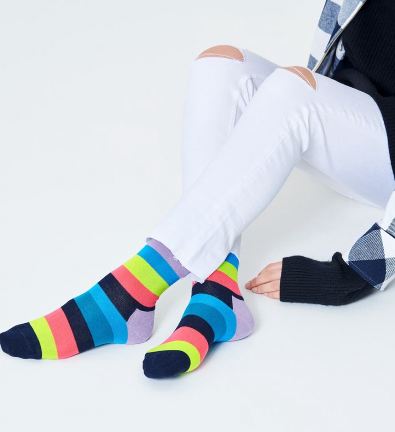 Happy Socks Stripe Socken Unisex Navy | Schweiz 68109YZVG