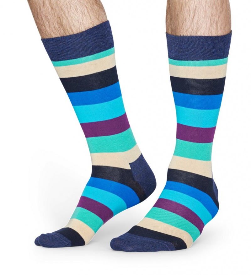 Happy Socks Stripe Socken Unisex Navy | Schweiz 78293FYCM