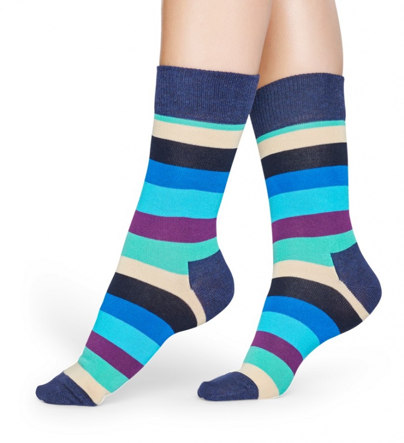 Happy Socks Stripe Socken Unisex Navy | Schweiz 78293FYCM