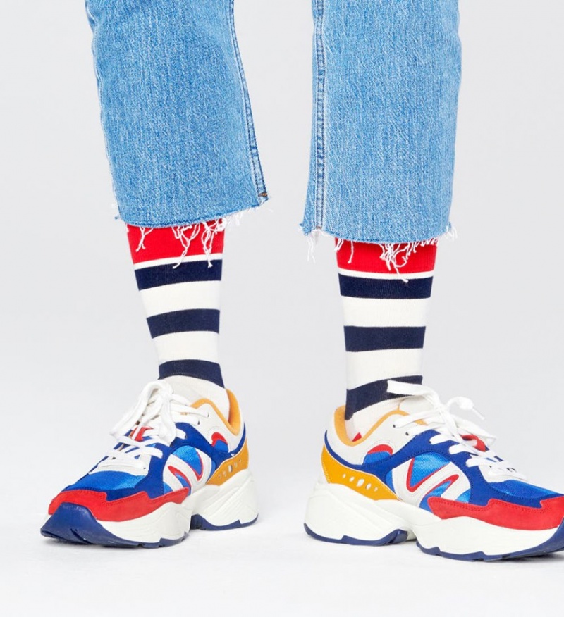 Happy Socks Stripe Socken Unisex Weiß | Schweiz 36820PCFY