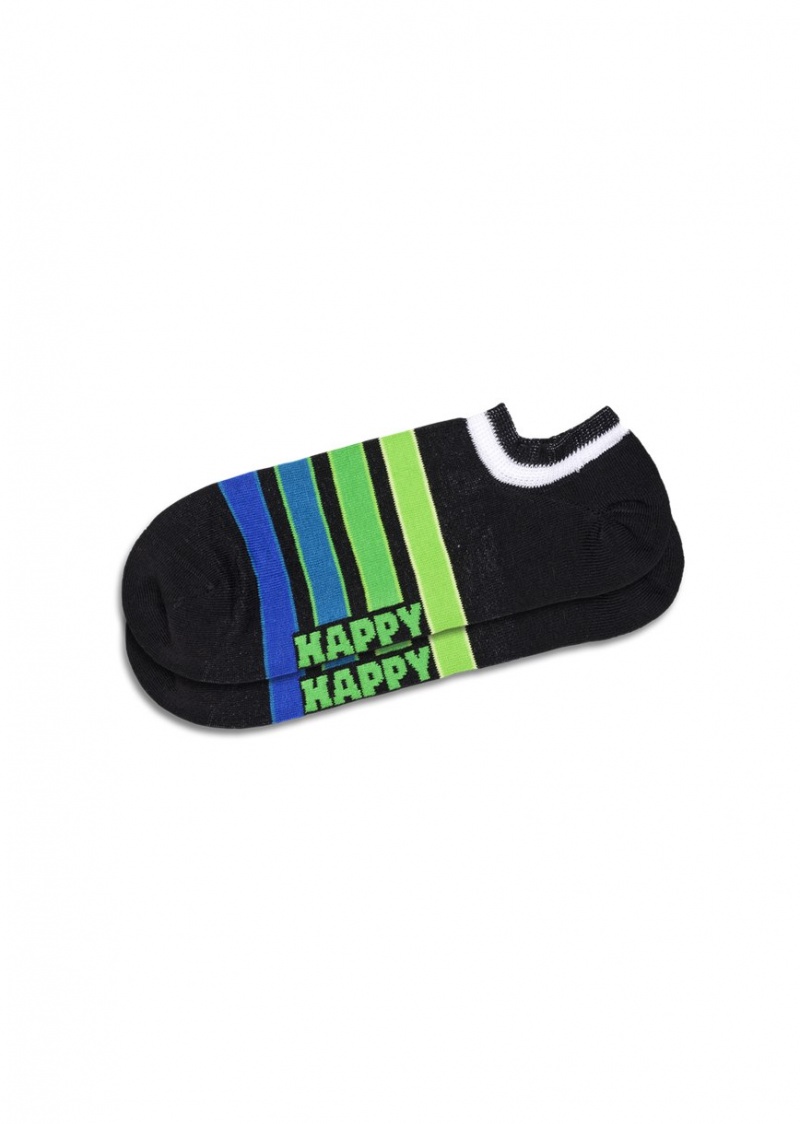 Happy Socks Stripes No Show Socken Unisex Schwarz | Schweiz 57439CYTD