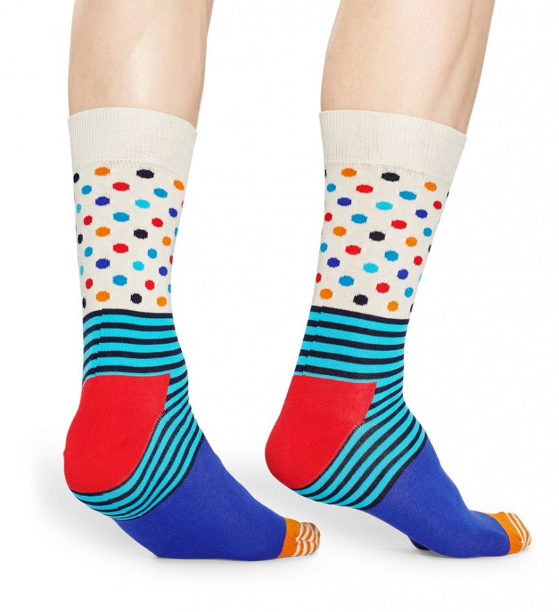 Happy Socks Stripes & Dots Socken Unisex Weiß | Schweiz 35472IEHQ