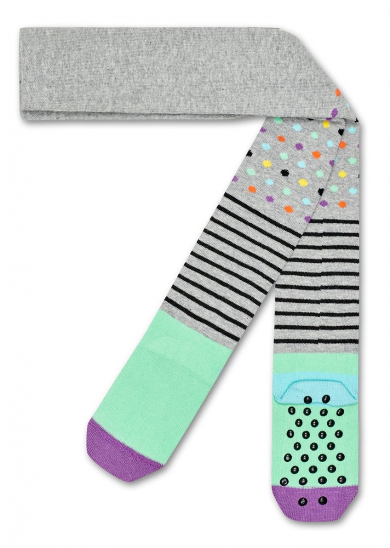 Happy Socks Stripes & Dots Strumpfhose Kinder Grau | Schweiz 62389NEFX