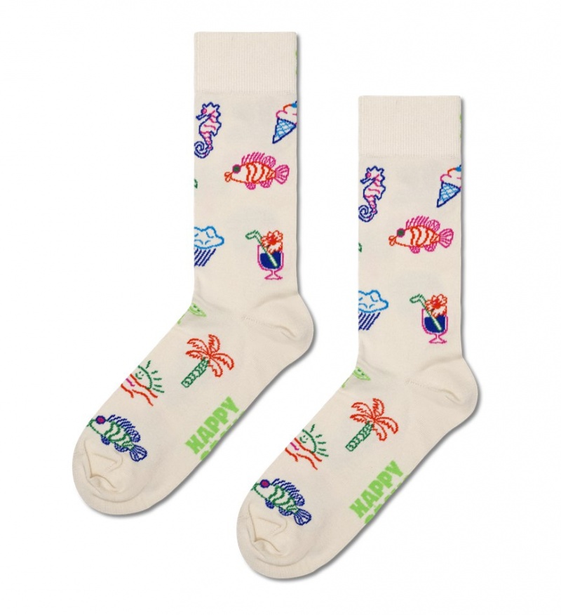 Happy Socks Summer Lo-Fi Socken Unisex Beige | Schweiz 25187EKCH