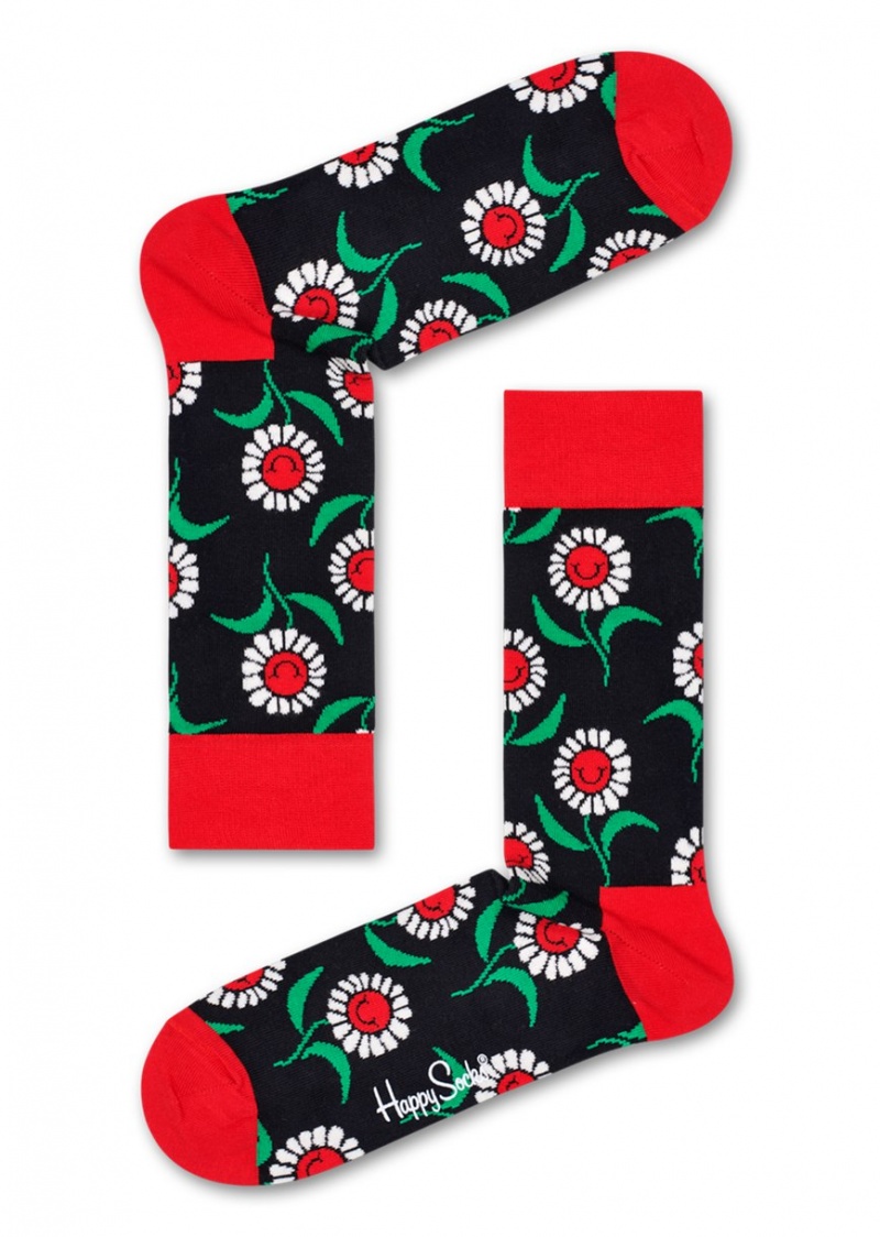 Happy Socks Sunflower Socken Unisex Schwarz | Schweiz 83056MSHB