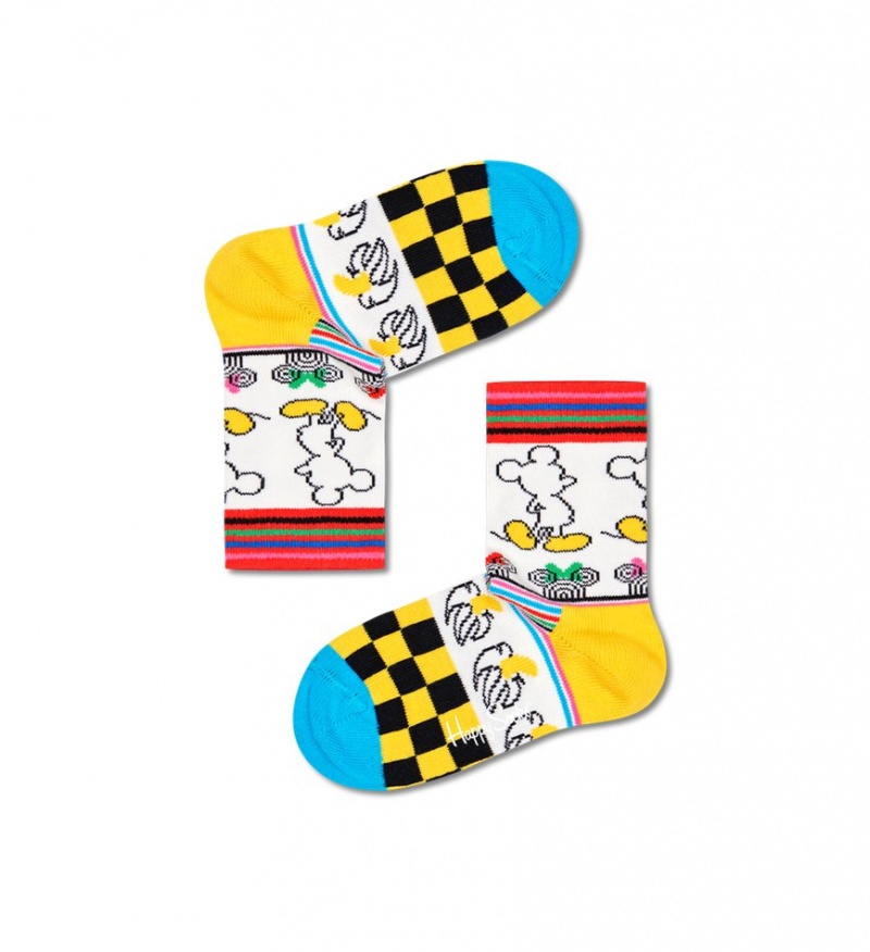 Happy Socks Sunny Sketch Socken Kinder Weiß | Schweiz 25764EAWM