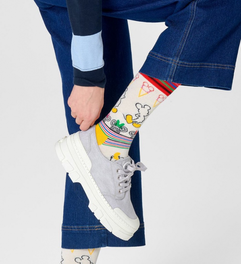 Happy Socks Sunny Sketch Socken Unisex Weiß | Schweiz 40391RYBO