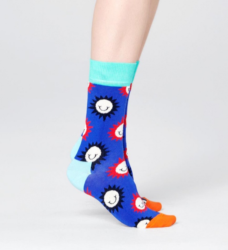 Happy Socks Sunny Smile Socken Unisex Blau | Schweiz 41906ZMEU