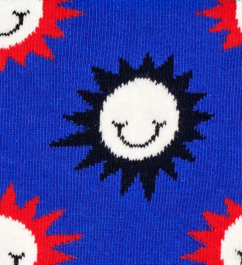 Happy Socks Sunny Smile Socken Unisex Blau | Schweiz 41906ZMEU