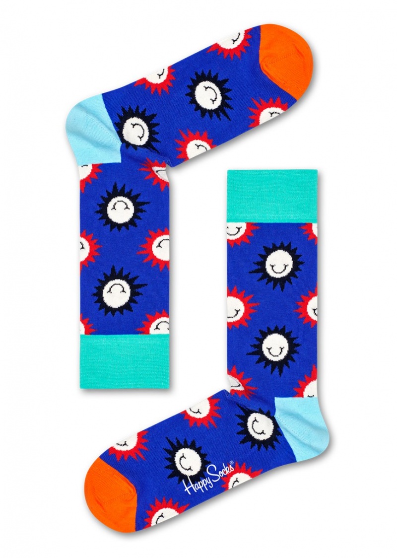 Happy Socks Sunny Smile Socken Unisex Blau | Schweiz 41906ZMEU