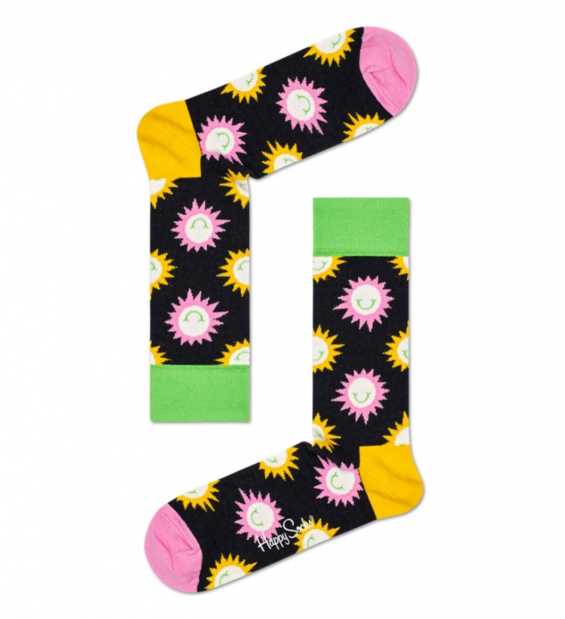 Happy Socks Sunny Smile Socken Unisex Schwarz | Schweiz 90132MEKX