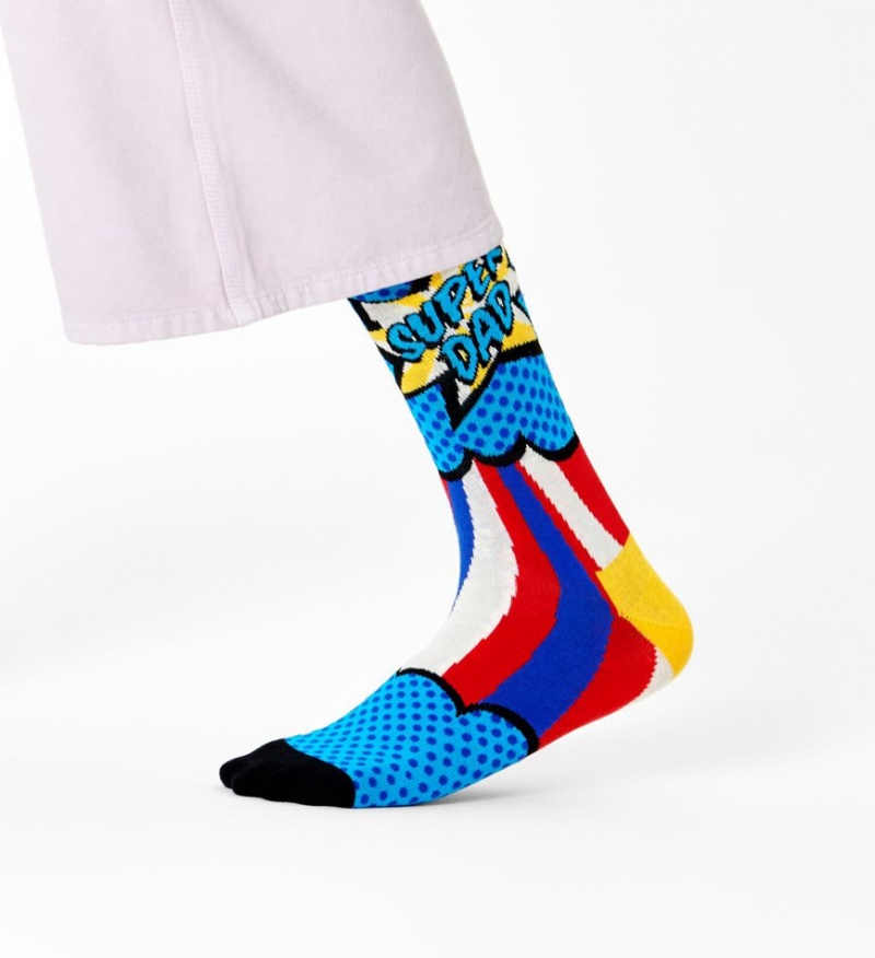 Happy Socks Super Dad Socken Unisex Blau | Schweiz 32480MCXE