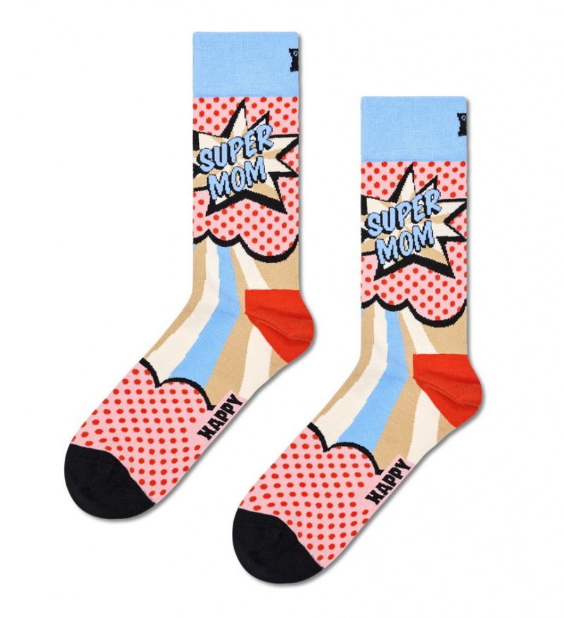 Happy Socks Super Mom Socken Unisex Hellrosa | Schweiz 02617DLXF