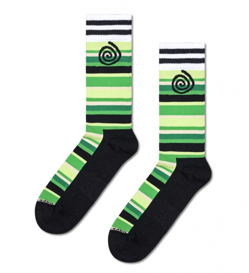 Happy Socks Swirl Stripe Sneaker Socken Unisex Grün | Schweiz 18026UBTK