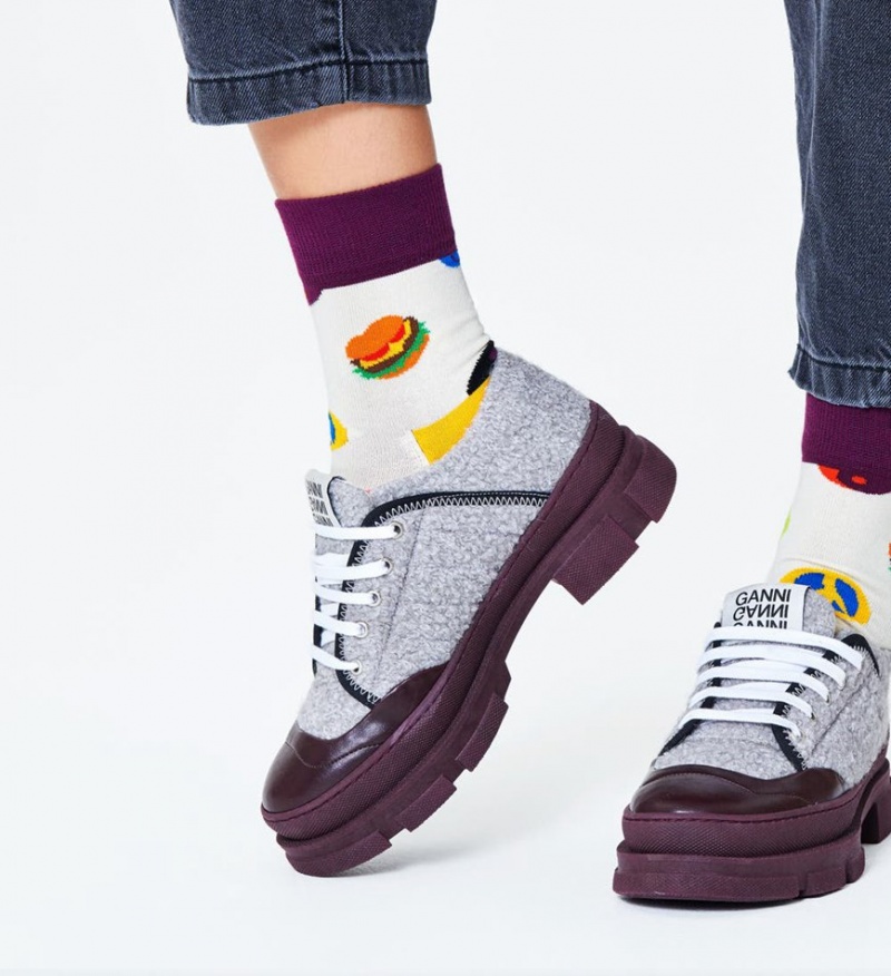 Happy Socks Symbol Dot 1/2 Crew Socken Unisex Weiß | Schweiz 67589MXBT