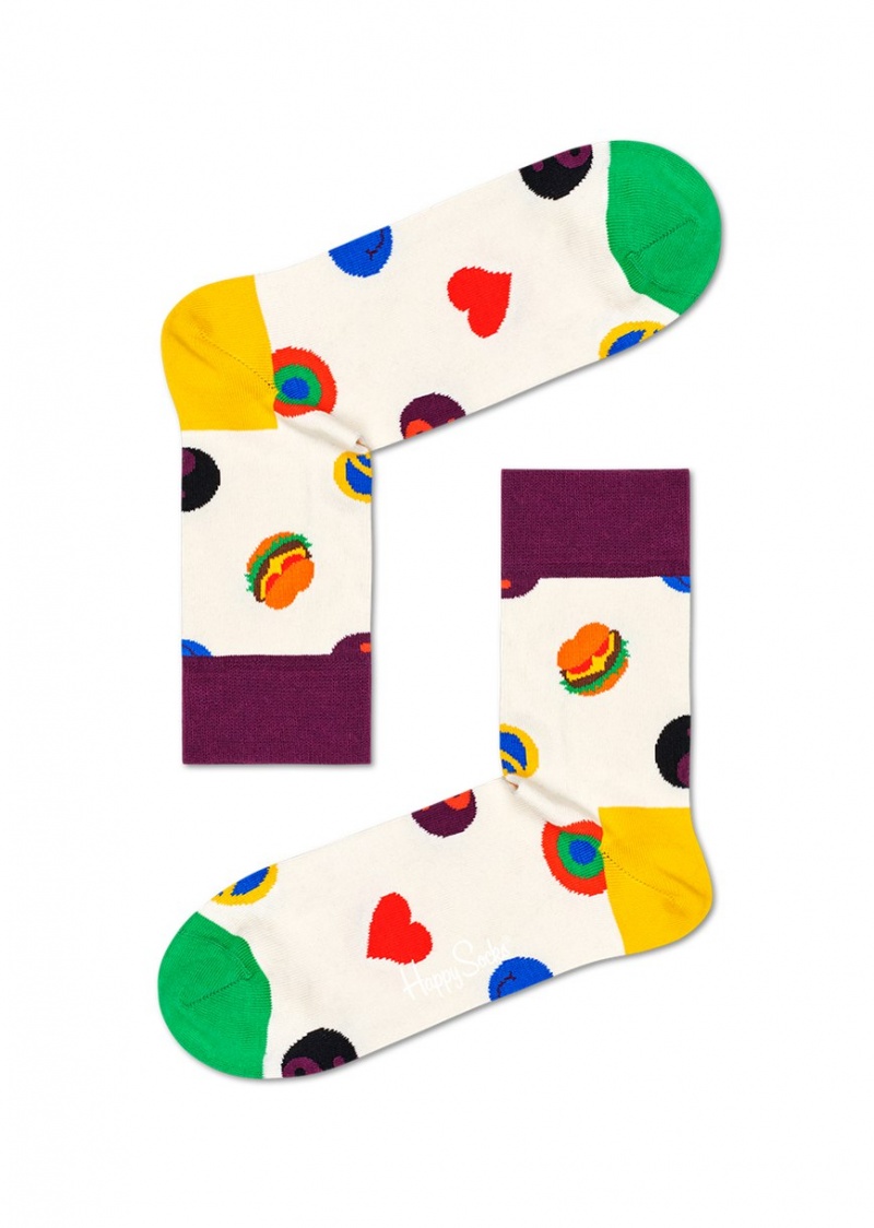 Happy Socks Symbol Dot 1/2 Crew Socken Unisex Weiß | Schweiz 67589MXBT