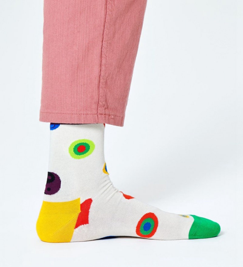 Happy Socks Symbol Dot Socken Unisex Weiß | Schweiz 18352MDHW