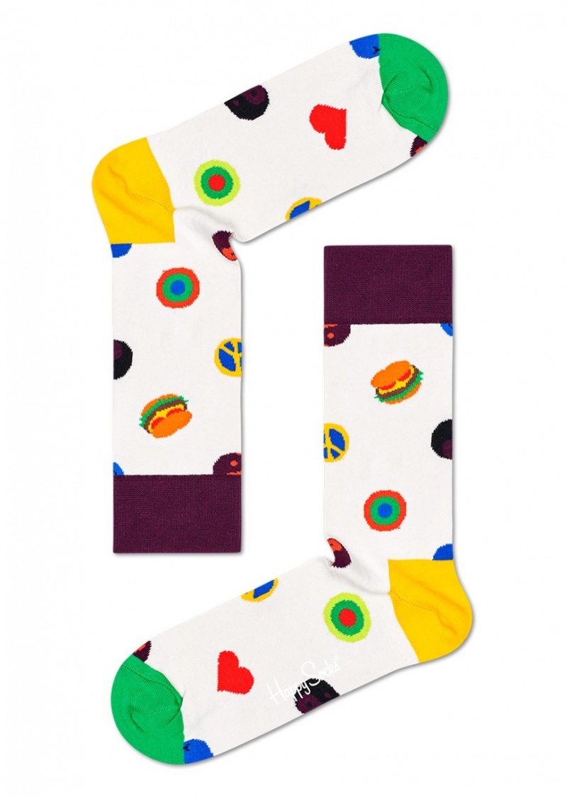 Happy Socks Symbol Dot Socken Unisex Weiß | Schweiz 18352MDHW