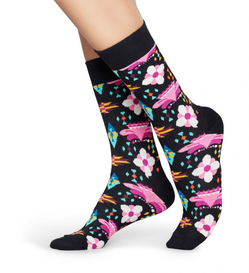 Happy Socks Temple Blossom Socken Unisex Schwarz | Schweiz 90621NEMY